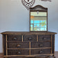 Brown Wicker Dresser