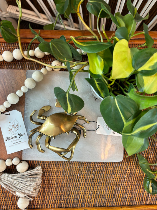 Antiqued Brass Blue Crab