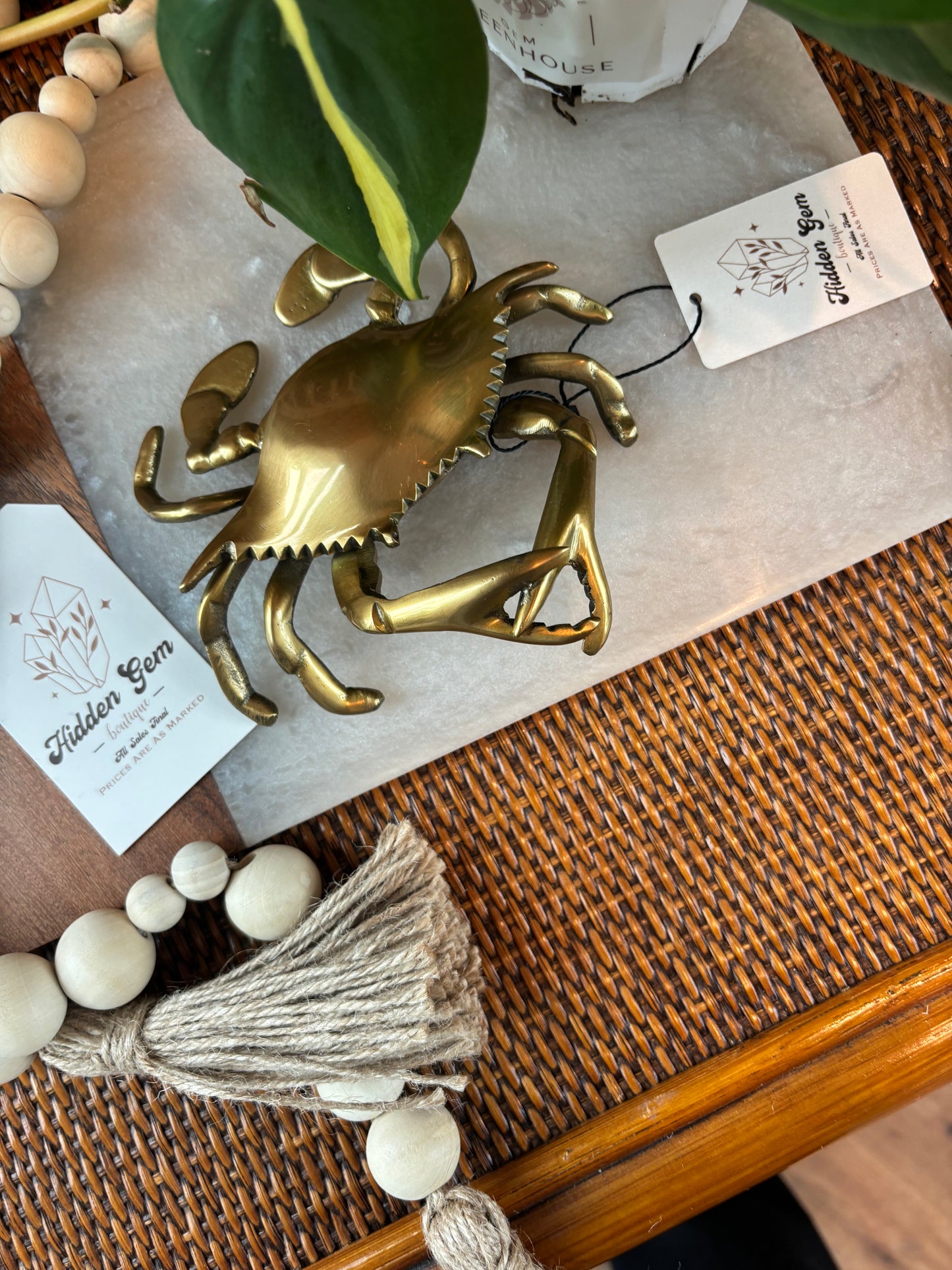 Antiqued Brass Blue Crab