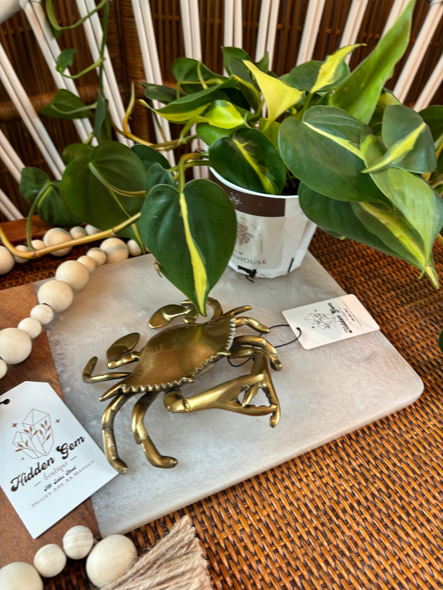 Antiqued Brass Blue Crab