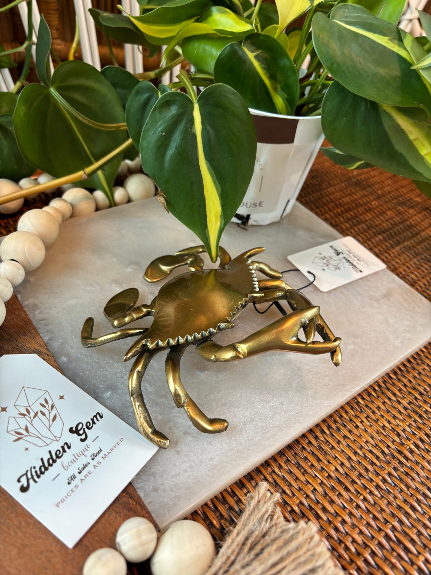 Antiqued Brass Blue Crab