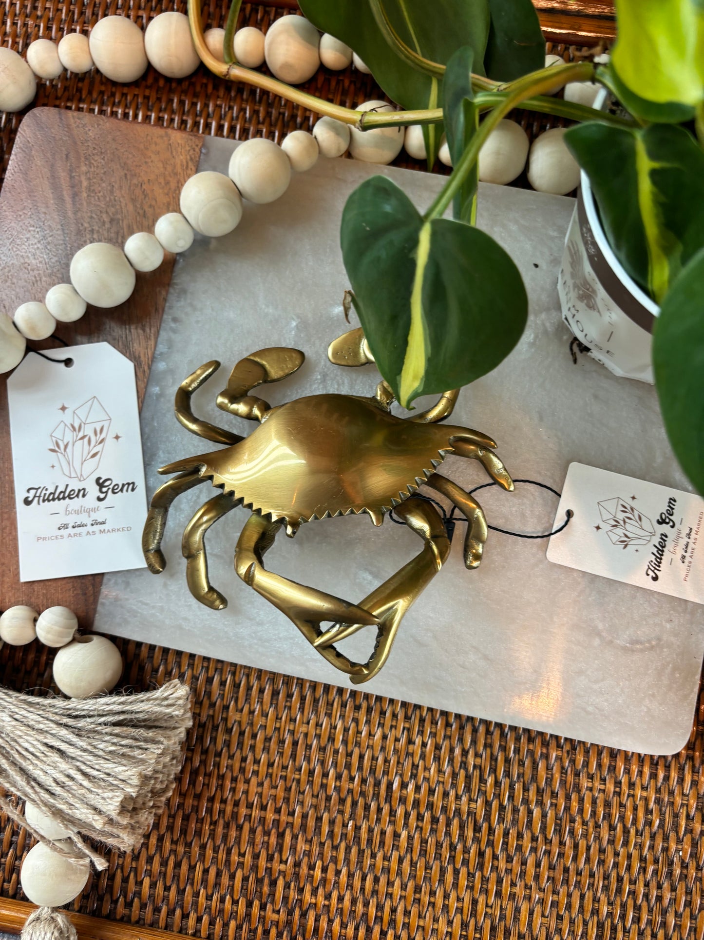 Antiqued Brass Blue Crab