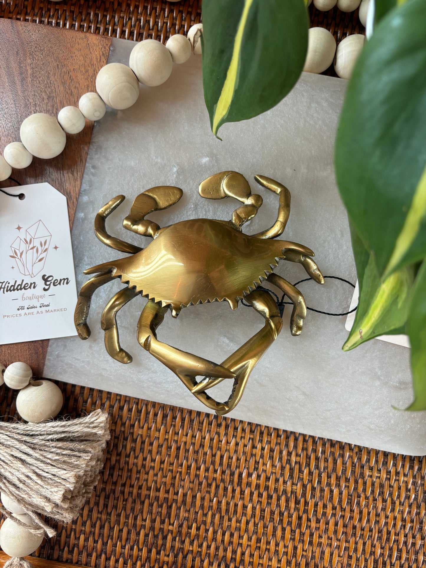 Antiqued Brass Blue Crab