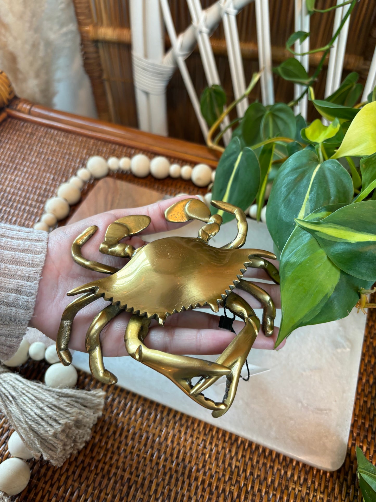 Antiqued Brass Blue Crab