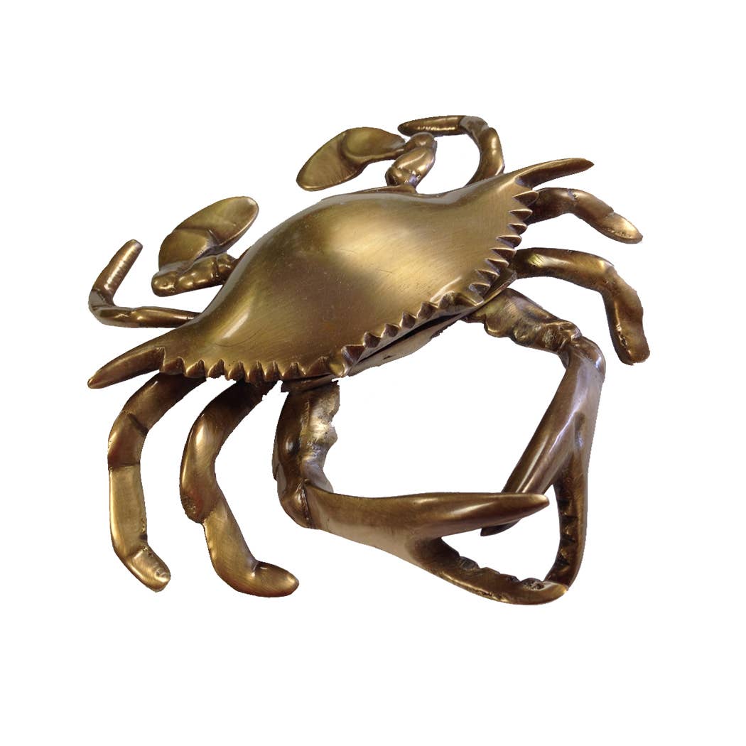 Antiqued Brass Blue Crab