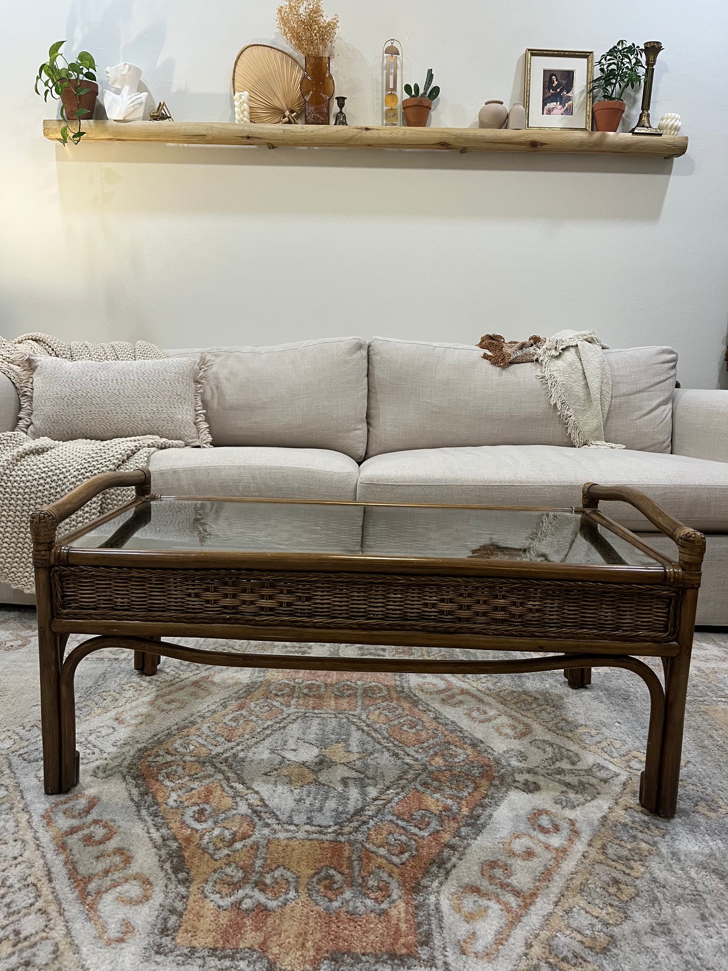 Dark Rattan Coffee Table