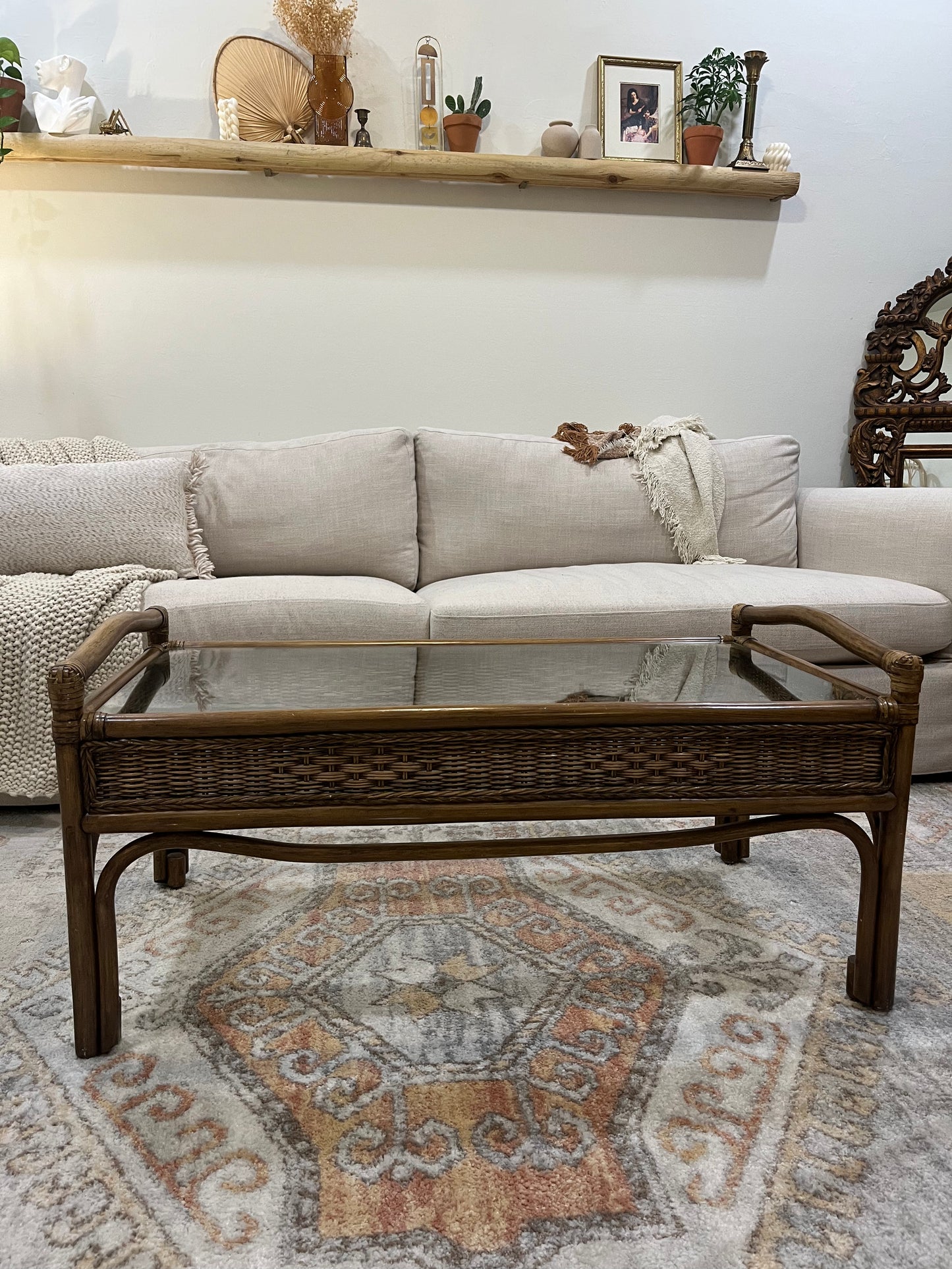 Dark Rattan Coffee Table